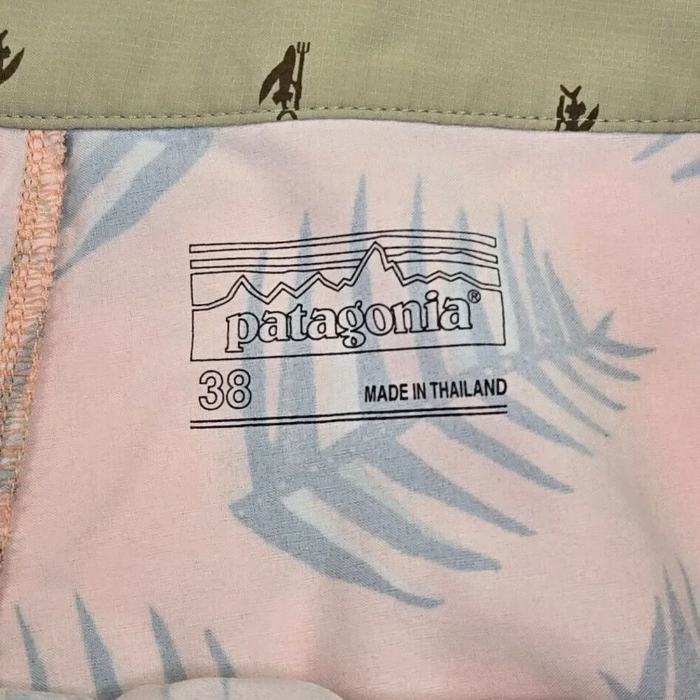 Patagonia Stretch Planing 19in Board Shorts Palms of Heart Sherbert Mens Size 38